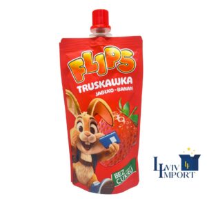 Пюре фруктове без доданого цукру SANTE Flips 100g полуниця-банан-яблуко (20 шт/171 ящ)