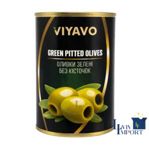Оливки VIYAVO 300ml/280g зелені без кісточки ж/б (12 шт/196 ящ)